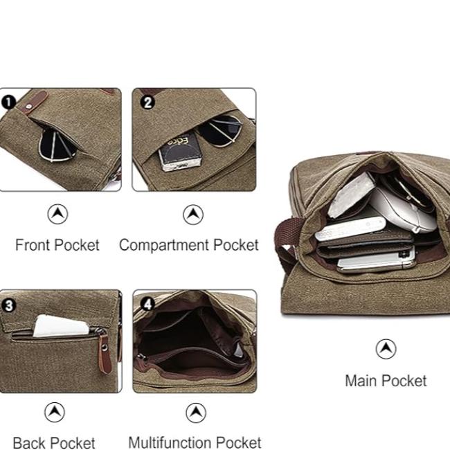 Scott | Retro Canvas Small Crossbody Messenger Sling Bag