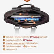 Khian | Leather Crossbody Laptop Travel Messenger Bag