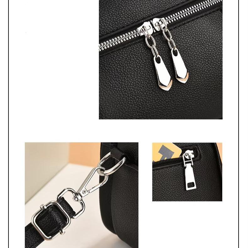 Kaeli | Small Compact Multi-Zip Crossbody Handbag