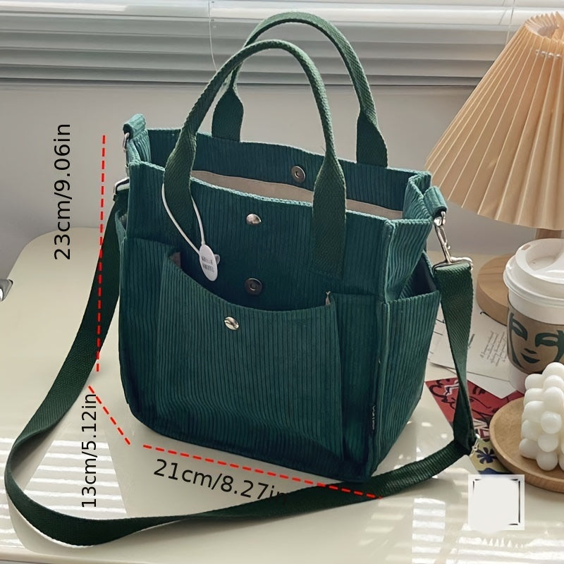 Leilany | Striped Corduroy Crossbody Bag