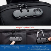Stylish Multi-Pocket Sling Bag with Passport Lock and USB Charging Port