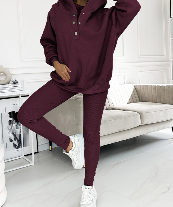 MILA | Cozy Three-Piece Lounge Set - Lizabella Fashion