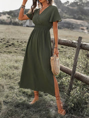 HEATHER | Elegant V-Neck Long Boho Dress