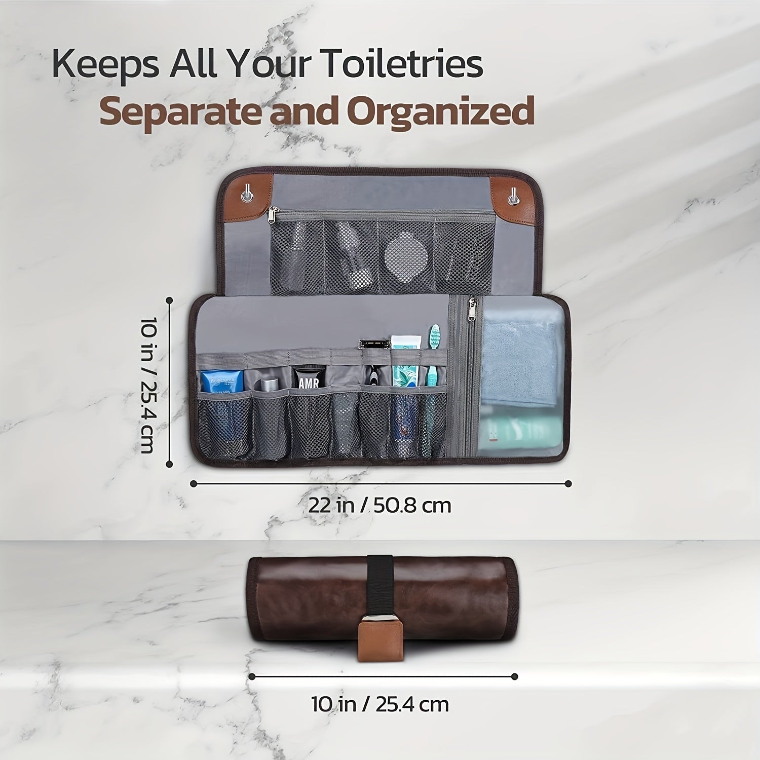 Janiyah | Compact Travel Toiletry Roll Bag
