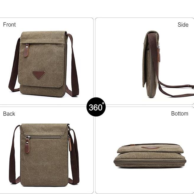 Scott | Retro Canvas Small Crossbody Messenger Sling Bag
