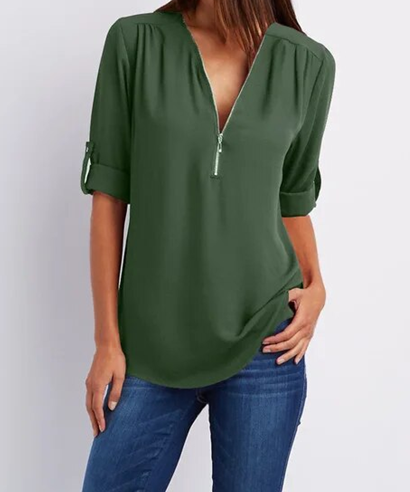 Sophia | Elegant V-Neck Blouse