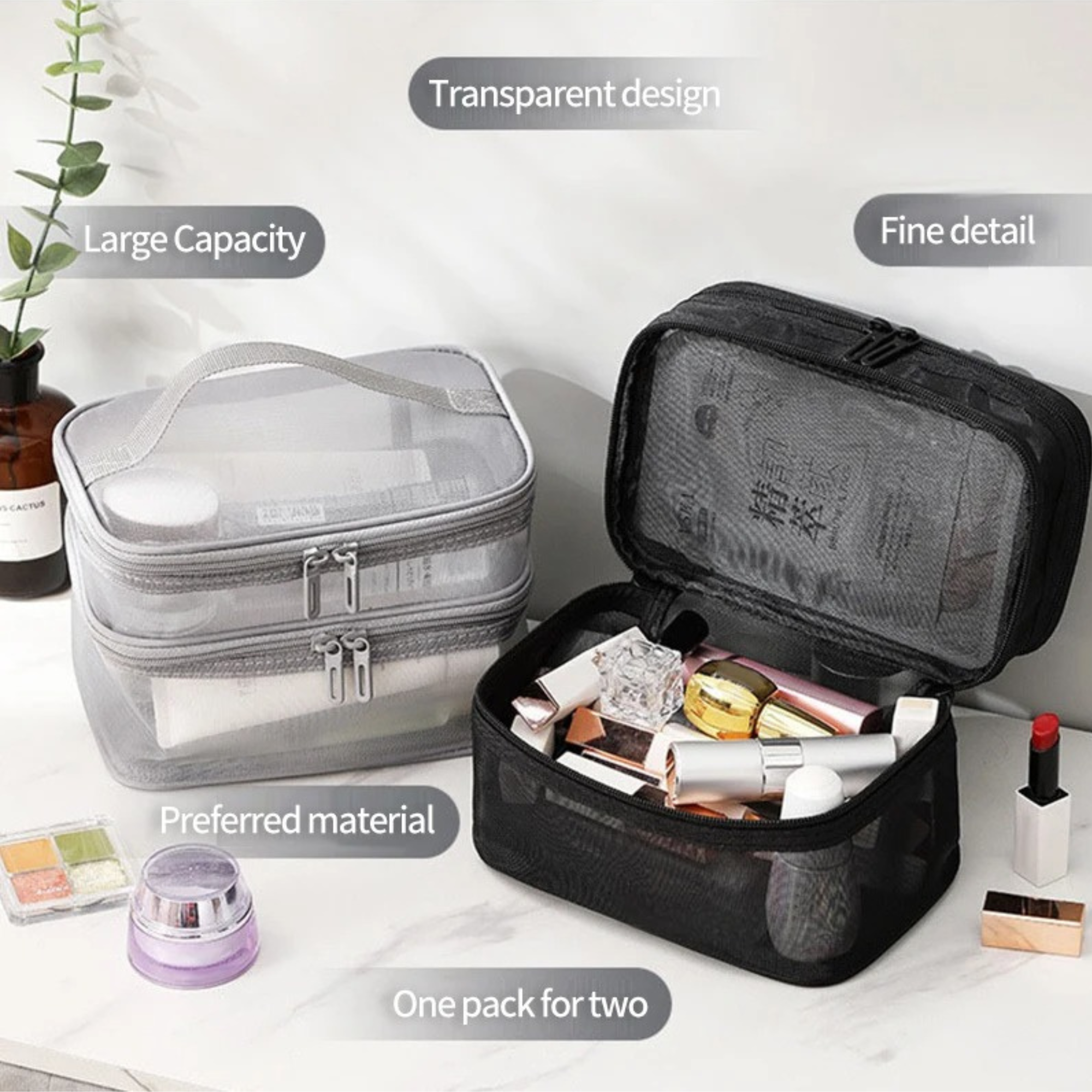 Miller | Versatile & Travel-Friendly Double-Layer Hanging Toiletry Organizer