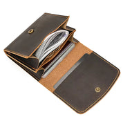 Zhuri | Vintage Bifold Cow Leather Travel Wallet with Snap Button