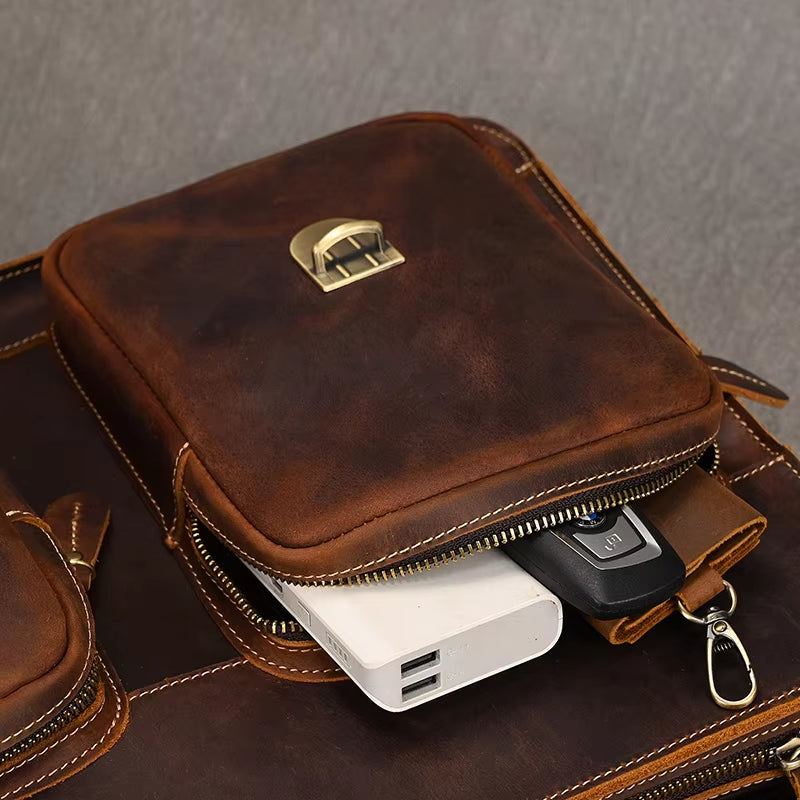 Jesse | Vintage Leather Crossbody Messenger Laptop Handbag