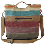 Cal | Canvas Stripes Crossbody Messenger Handbag