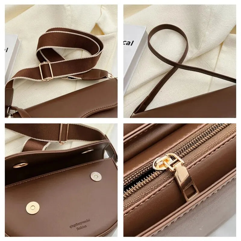 Amina | Women's Vintage Leather Crossbody Saddle Handbag