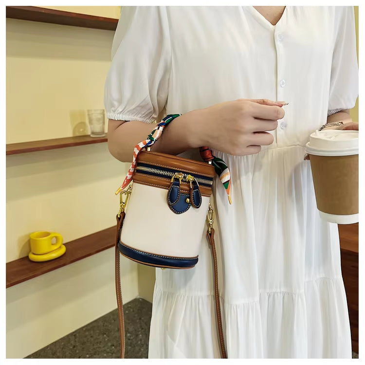 Mariah | Cylinder Crossbody Handbag with Scarf