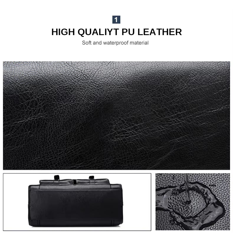 Khian | Leather Crossbody Laptop Travel Messenger Bag