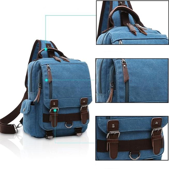 Taylor | Large Retro Canvas Crossbody Sling Travel Bag