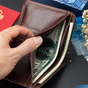 Luxury RFID-Enabled Large Capacity Genuine Leather Bifold Wallet