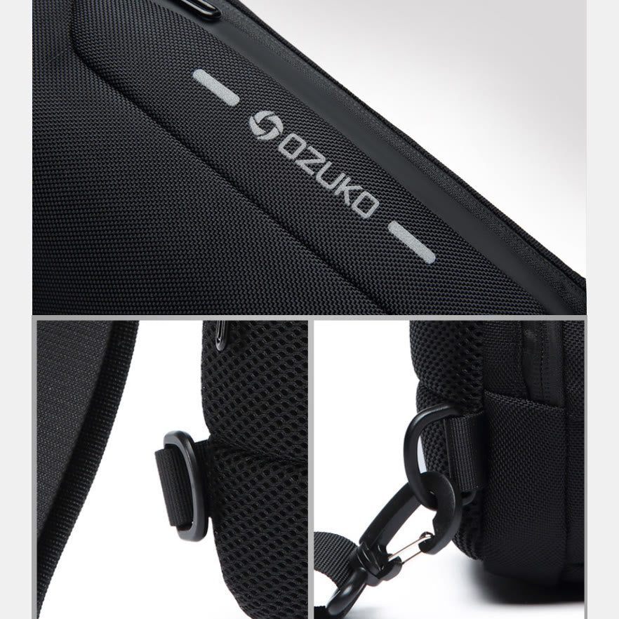 Stylish Multi-Pocket Sling Bag with Passport Lock and USB Charging Port