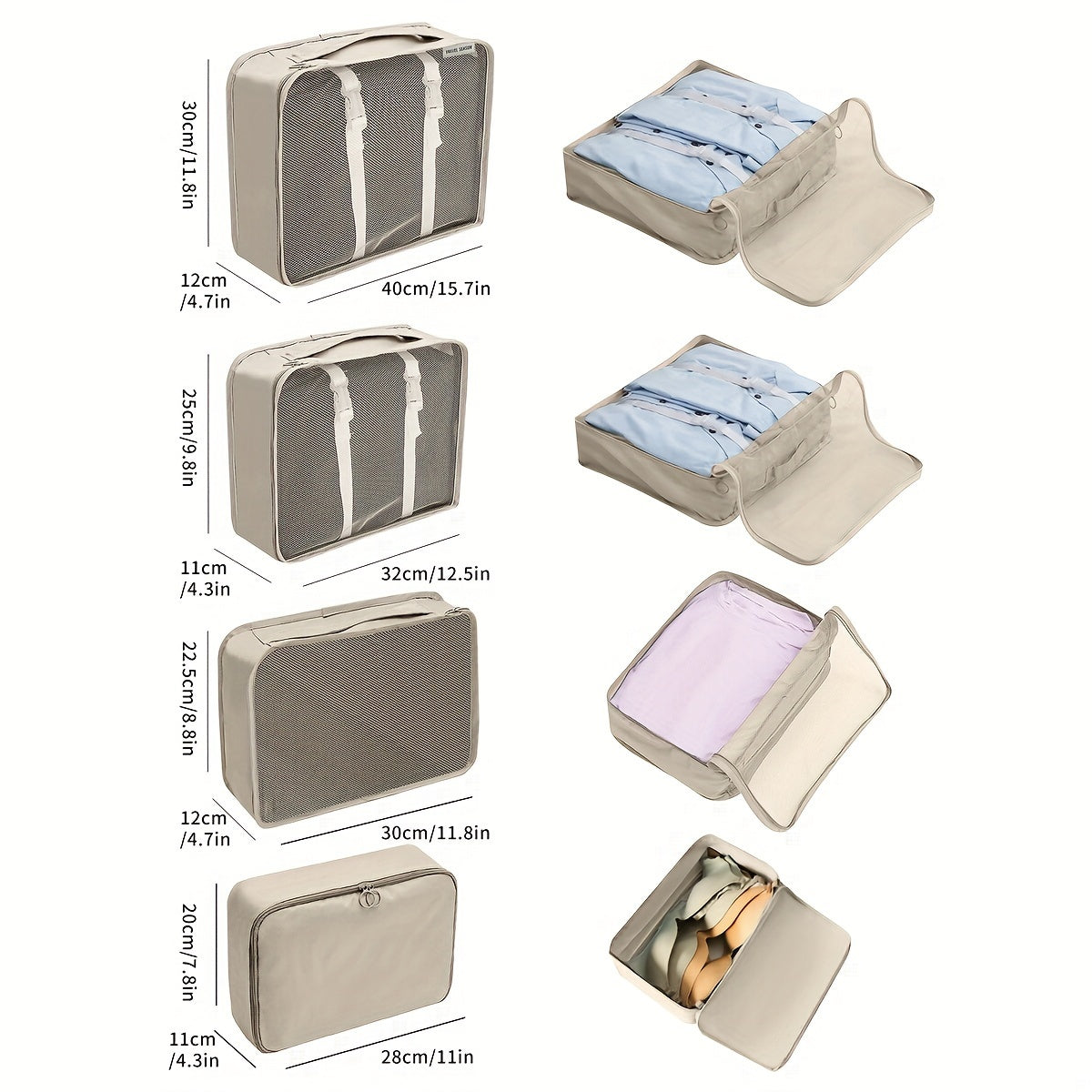 Yasmin | 7-Piece Travel Packing Cubes Set