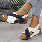 Lyra | Chic Two-Tone Sandals - Comfort & Style