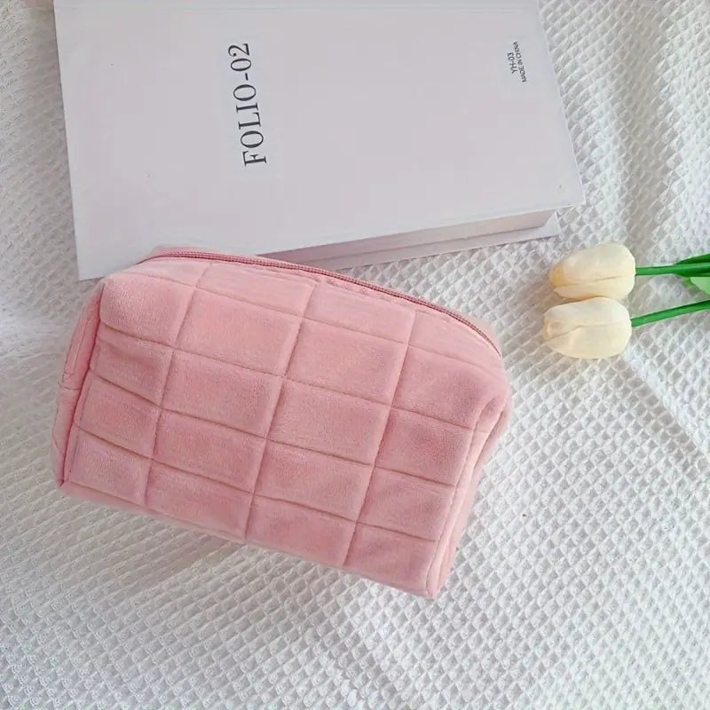 Ivey | Plush Velvet Travel Toiletry Makeup Bag