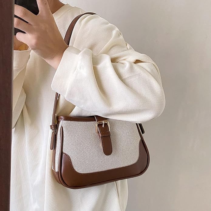 Elora | Women's Leather Color-Block Crossbody Handbag