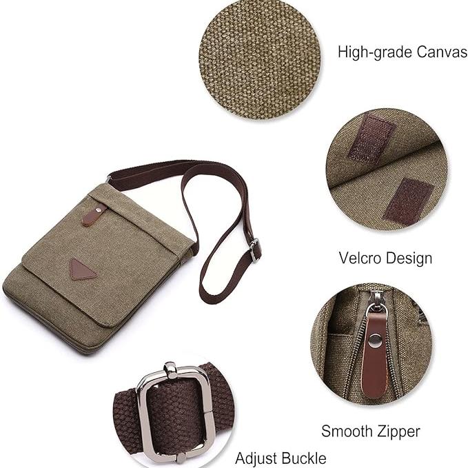 Scott | Retro Canvas Small Crossbody Messenger Sling Bag