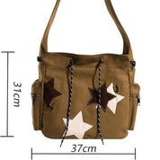 Lottie | Y2K Star Canvas Crossbody Messenger Bag