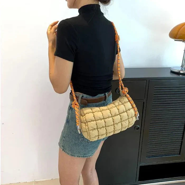 Raegan | Quilted Nylon Waterproof Crossbody Messenger Travel Bag