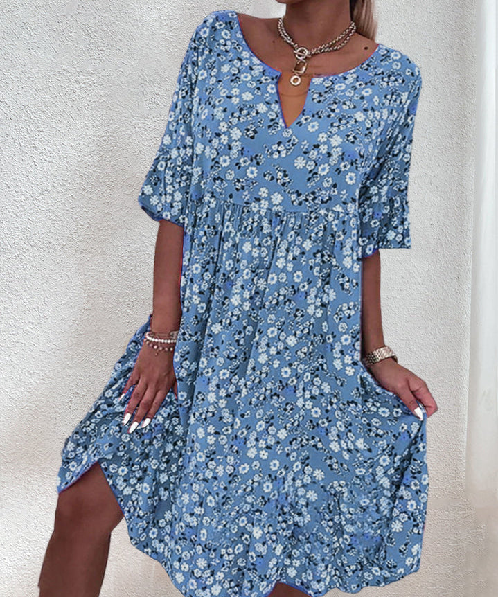 DAISY | Midi dress with floral pattern