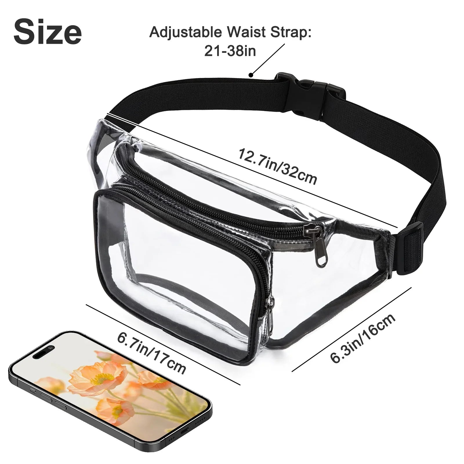 Destine | Clear Stadium Approved Waterproof Crossbody Bum Bag