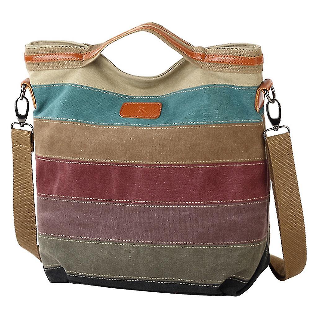 Cal | Canvas Stripes Crossbody Messenger Handbag