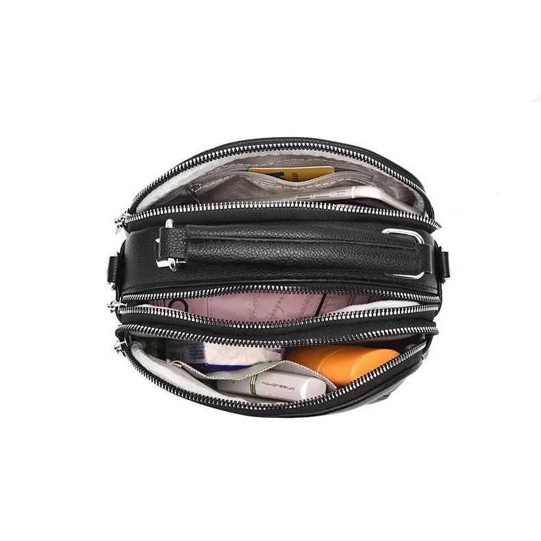 Kaeli | Small Compact Multi-Zip Crossbody Handbag