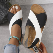 Lyra | Chic Two-Tone Sandals - Comfort & Style