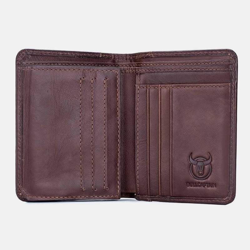 Luxury RFID-Enabled Large Capacity Genuine Leather Bifold Wallet