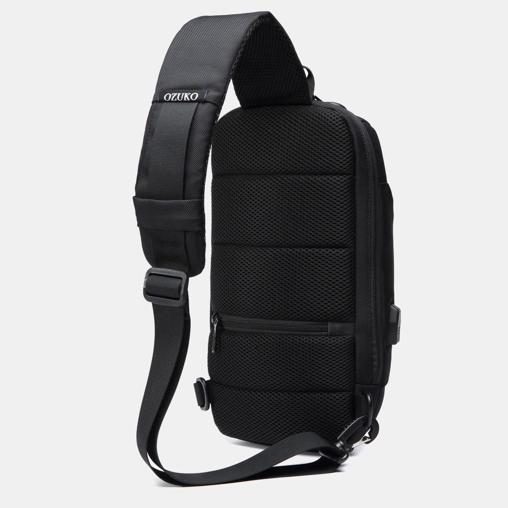 Stylish Multi-Pocket Sling Bag with Passport Lock and USB Charging Port