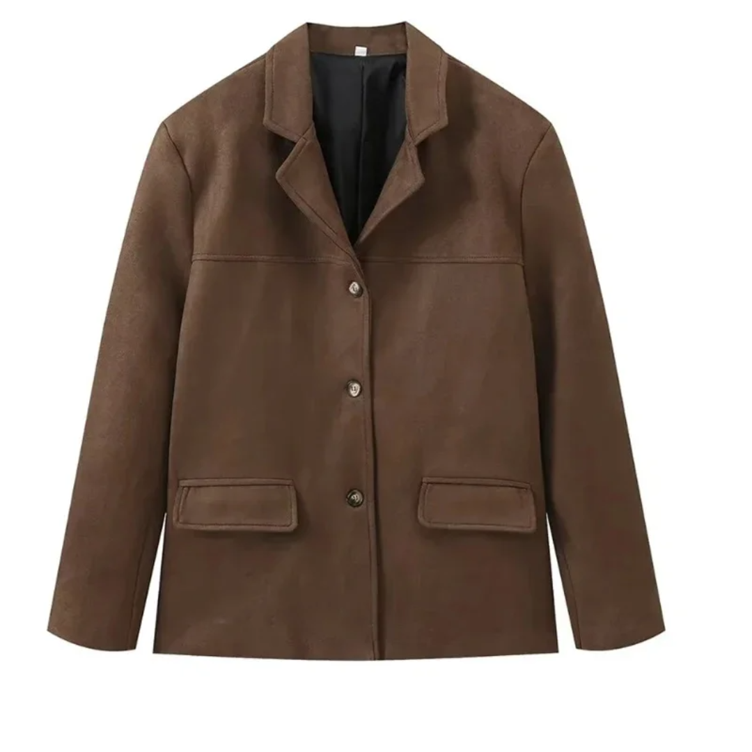 Capucinemin | Women's Winter Warm Blazer | Long Sleeve