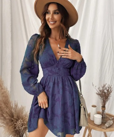 ANNA | Gorgeous Satin Dress with Puff Sleeves