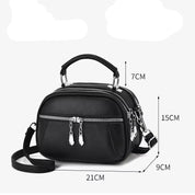 Kaeli | Small Compact Multi-Zip Crossbody Handbag