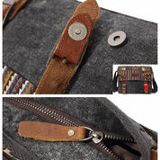 Jude | Vintage Striped Pattern Canvas Crossbody Messenger Bag