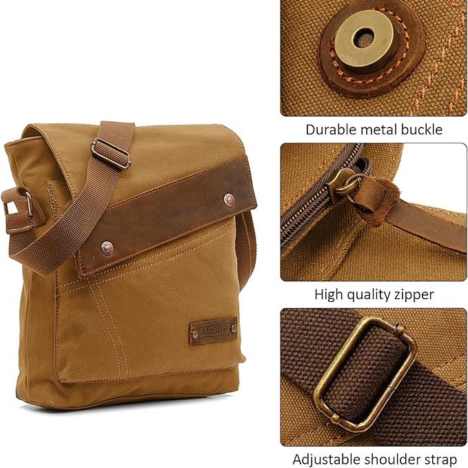 Roger | Vintage Small Canvas Crossbody Messenger Bag