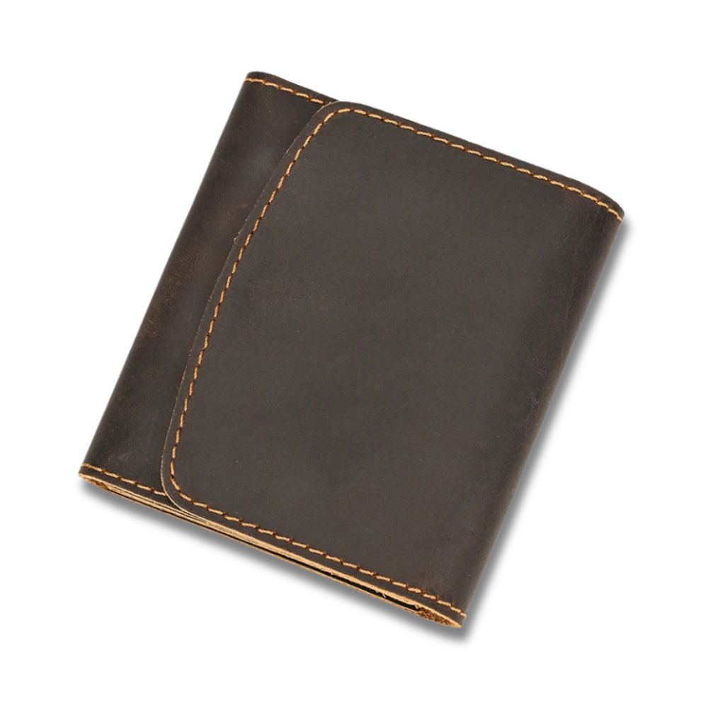 Zhuri | Vintage Bifold Cow Leather Travel Wallet with Snap Button