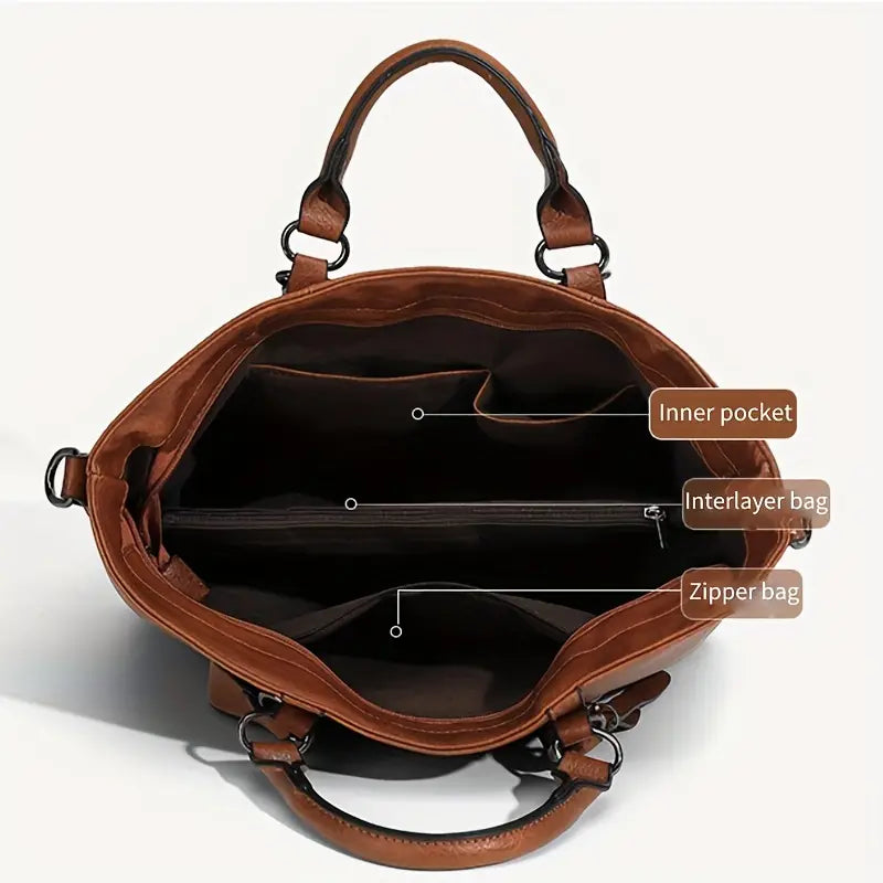 Vada | Women's Vintage Chic PU Leather Crossbody Handbag