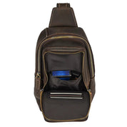 Jaxxon | Men's Retro Genuine Crazy Horse Leather Anti-theft Crossbody Chest Bag