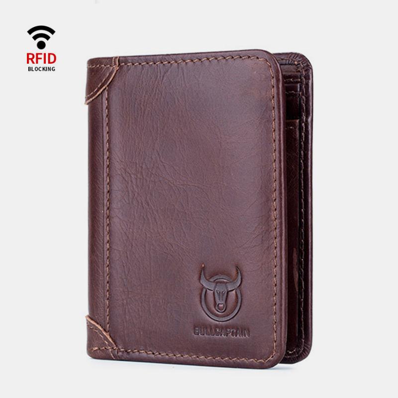 Luxury RFID-Enabled Large Capacity Genuine Leather Bifold Wallet