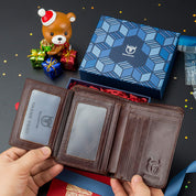 Luxury RFID-Enabled Large Capacity Genuine Leather Bifold Wallet