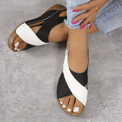 Lyra | Chic Two-Tone Sandals - Comfort & Style