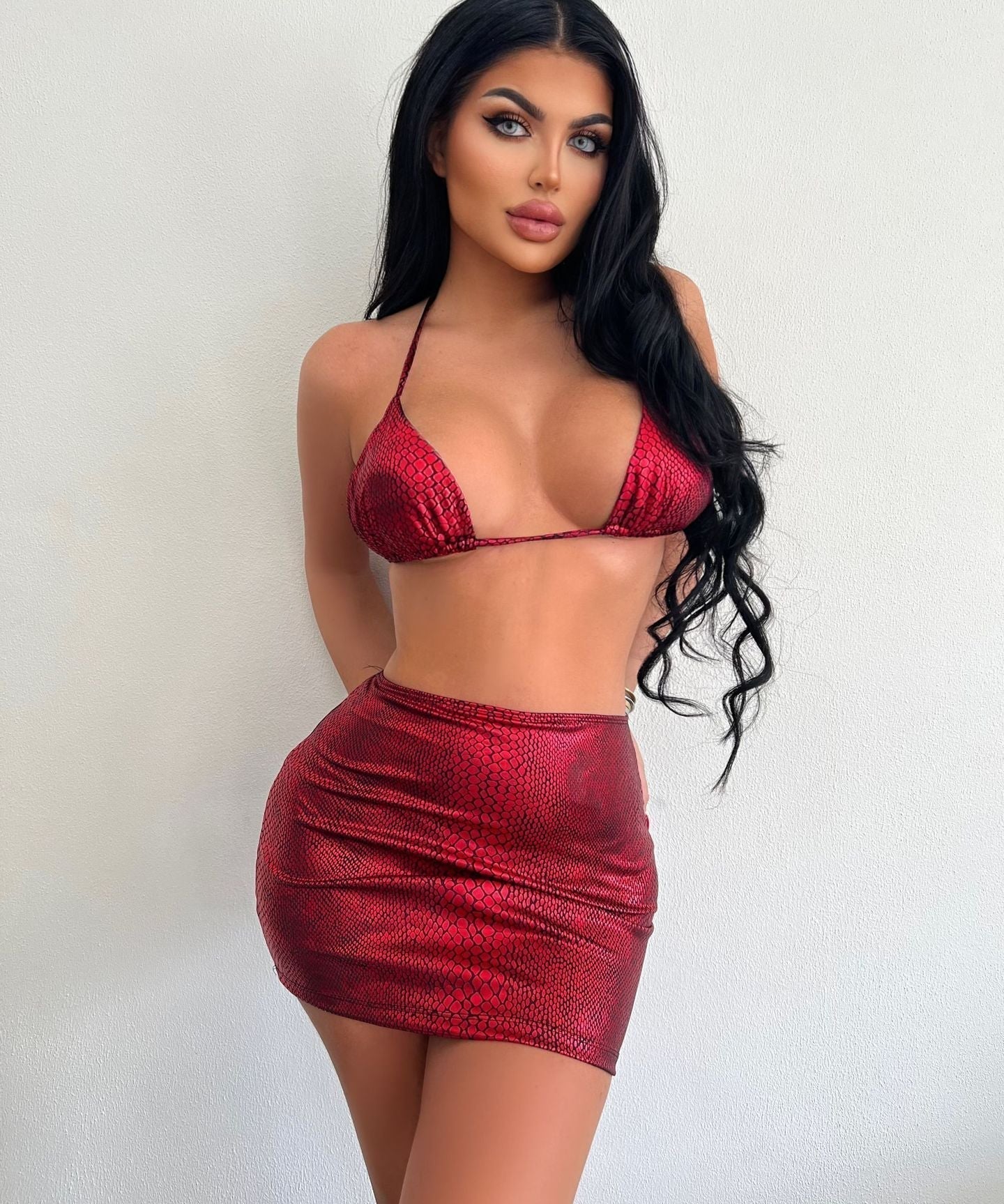 PHOEBE | Stylish 3-Piece Snake Print Bikini Set