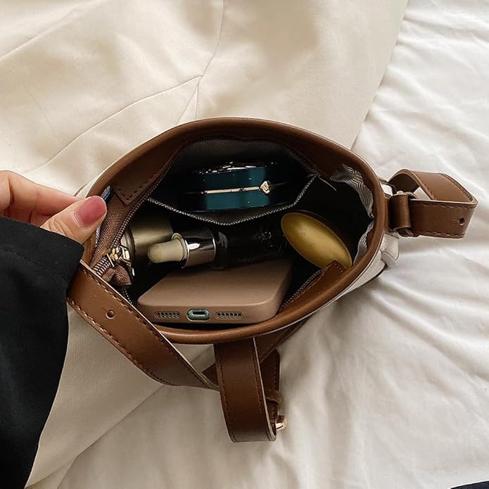 Elora | Women's Leather Color-Block Crossbody Handbag
