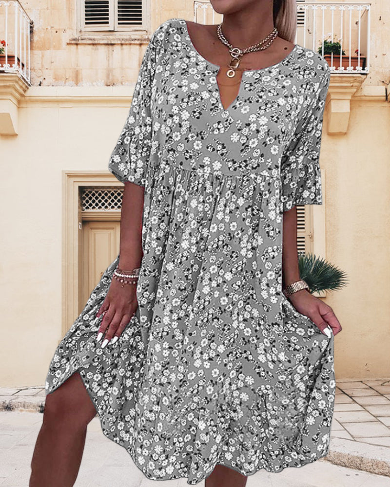DAISY | Midi dress with floral pattern