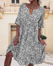 DAISY | Midi dress with floral pattern