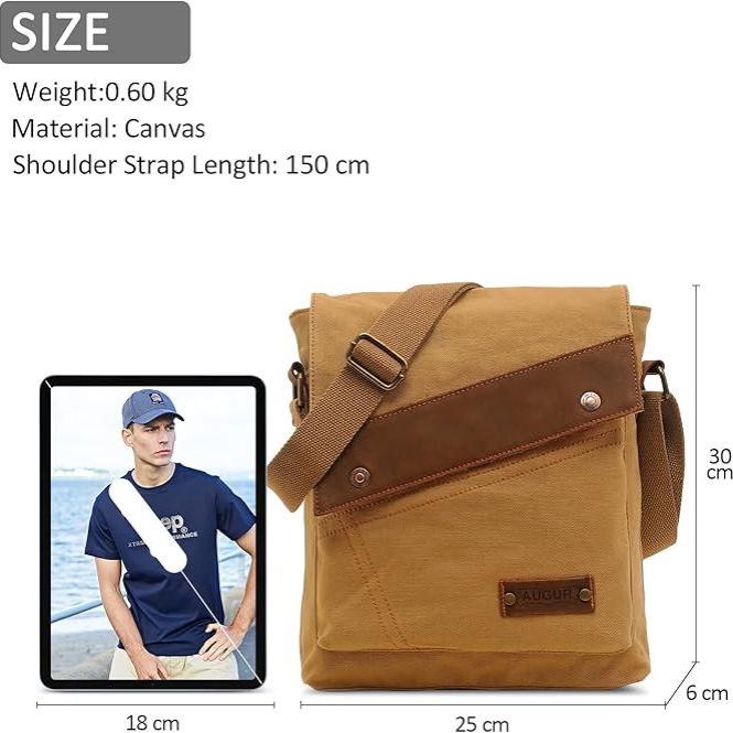 Roger | Vintage Small Canvas Crossbody Messenger Bag